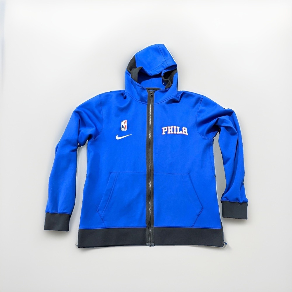 Nike NBA Royal Philadelphia 76ers Authentic Showtime Full Zip Hoodie Men's M
